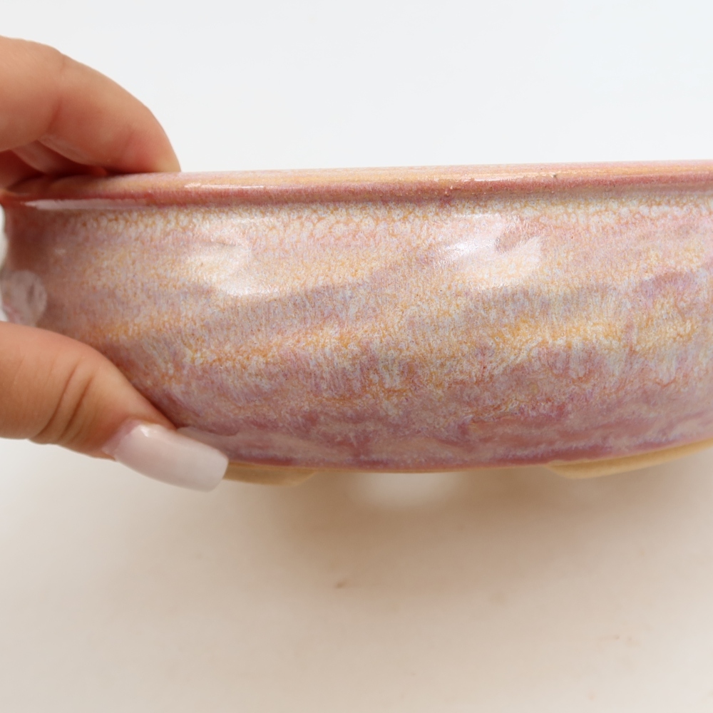 Bonsaischale aus Keramik 21,5 x 21,5 x 6 cm, rosa