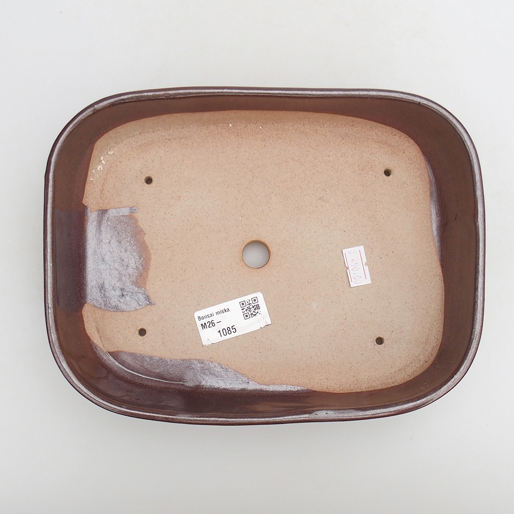 Bonsaischale aus Keramik 23 x 18,5 x 5,5 cm, braun