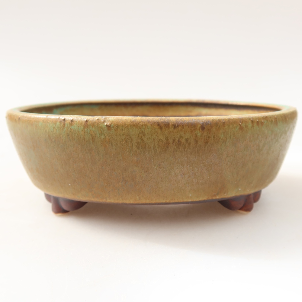 Keramik-Bonsai-Schale 12 x 10,5 x 4 cm, Farbe: grün