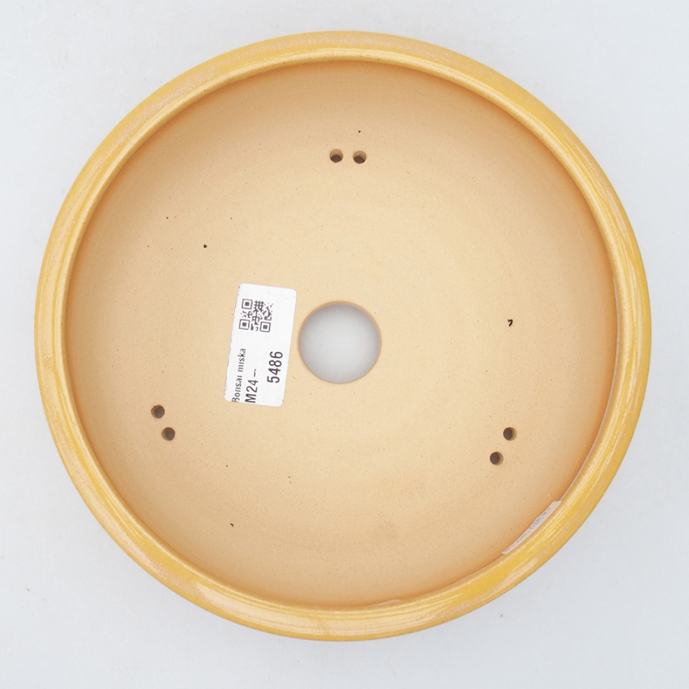 Bonsaischale aus Keramik 18,5 x 18,5 x 6 cm, gelb