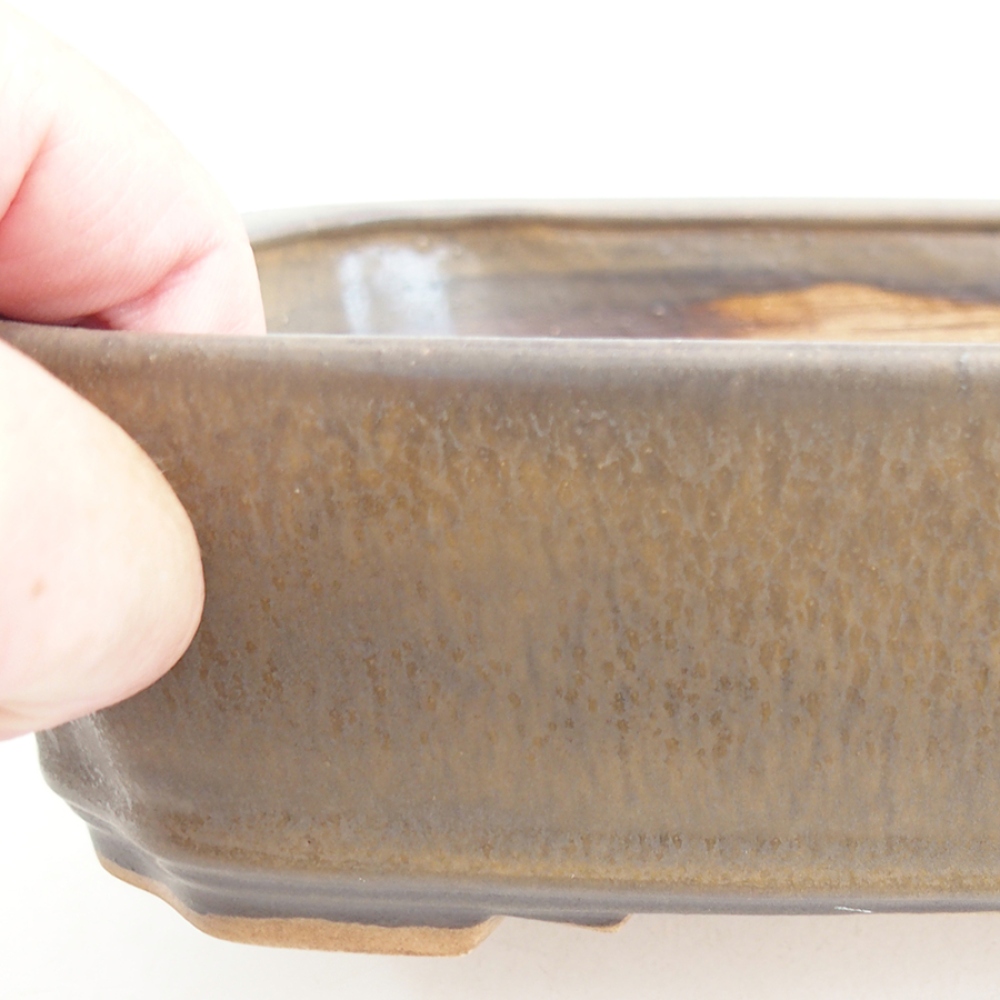 Bonsaischale aus Keramik 21 x 18 x 6 cm, braun