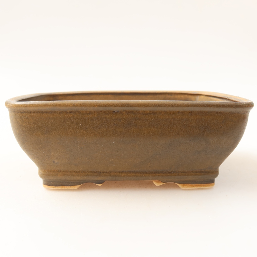 Keramik-Bonsai-Schale, 15 x 12,5 x 5,5 cm, Farbe: braun