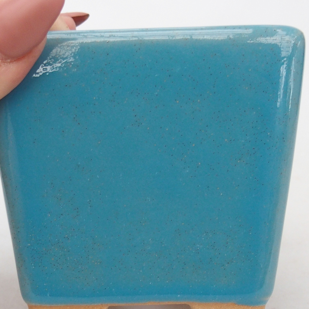 Bonsaischale aus Keramik 7,5 x 7,5 x 7 cm, Farbe blau