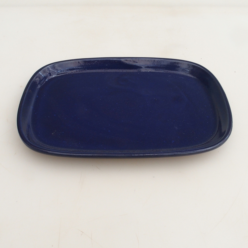 Keramische Untertasse H25 - 20,5 x 14,5 x 1,5 cm - blau
