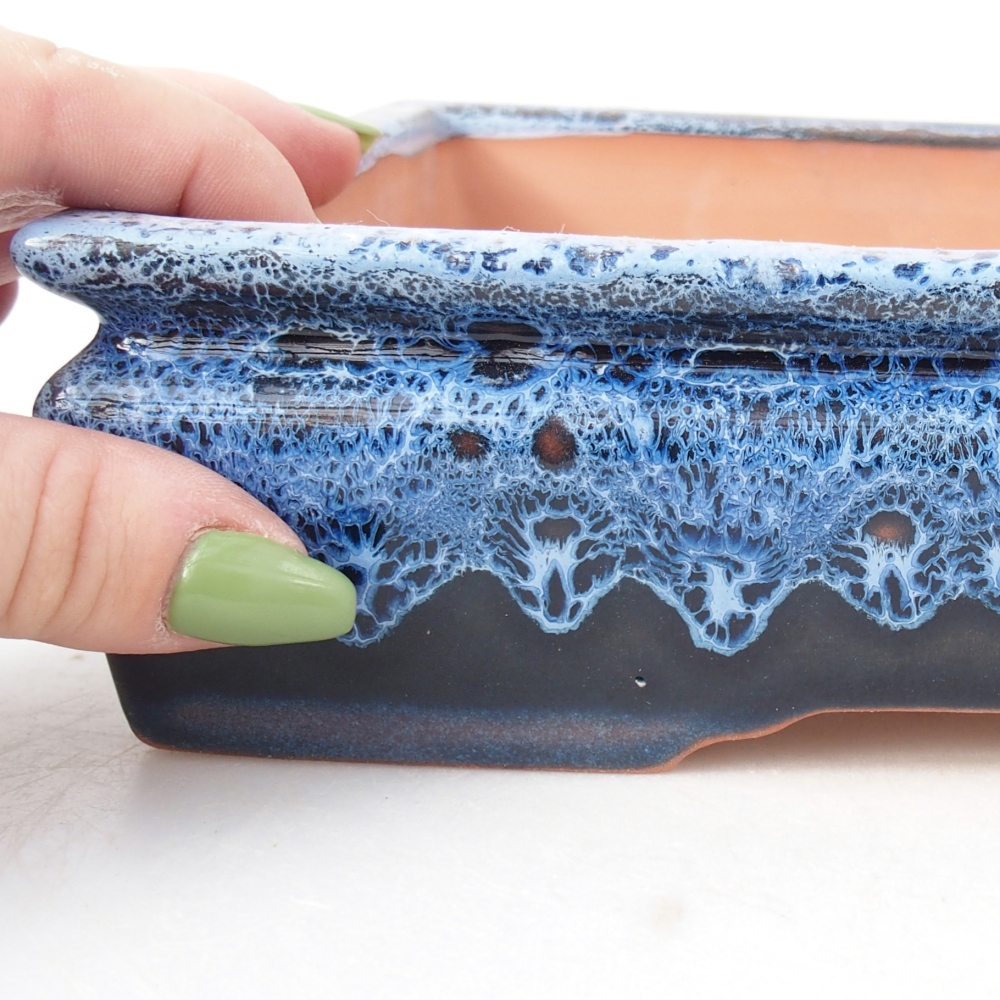 Schale 22 x 17 x 5,5 cm blau-weiß