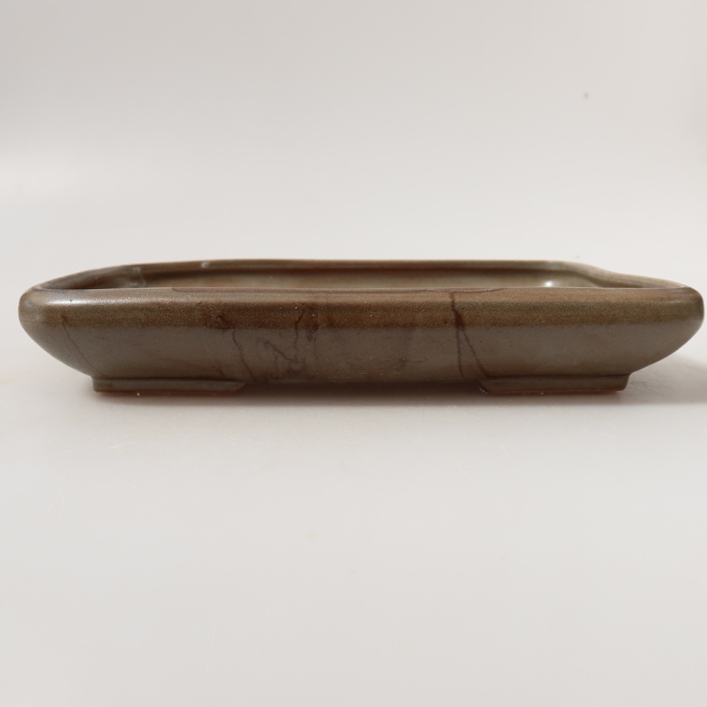 Bonsaischale aus Keramik 24 x 17,5 x 4 cm, braun