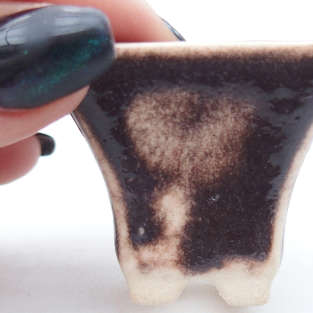 Mini-Bonsaischale 4 x 4 x 3,5 cm, braun