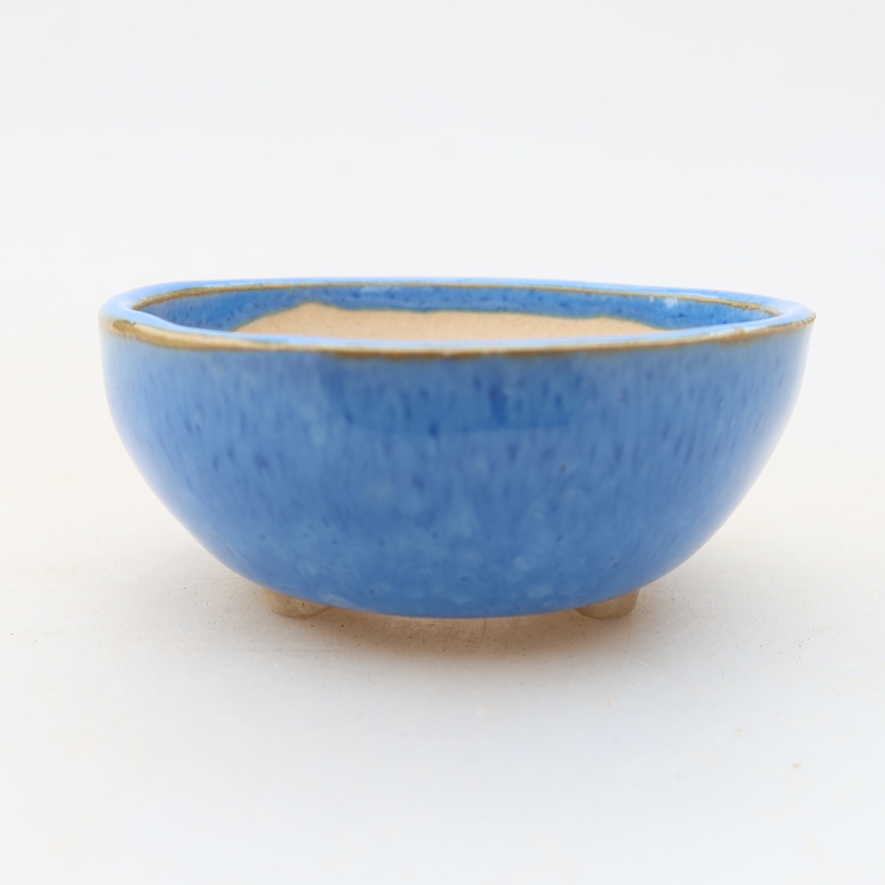 Keramik-Bonsai-Schale, 6 x 6 x 3 cm, Farbe: Blau