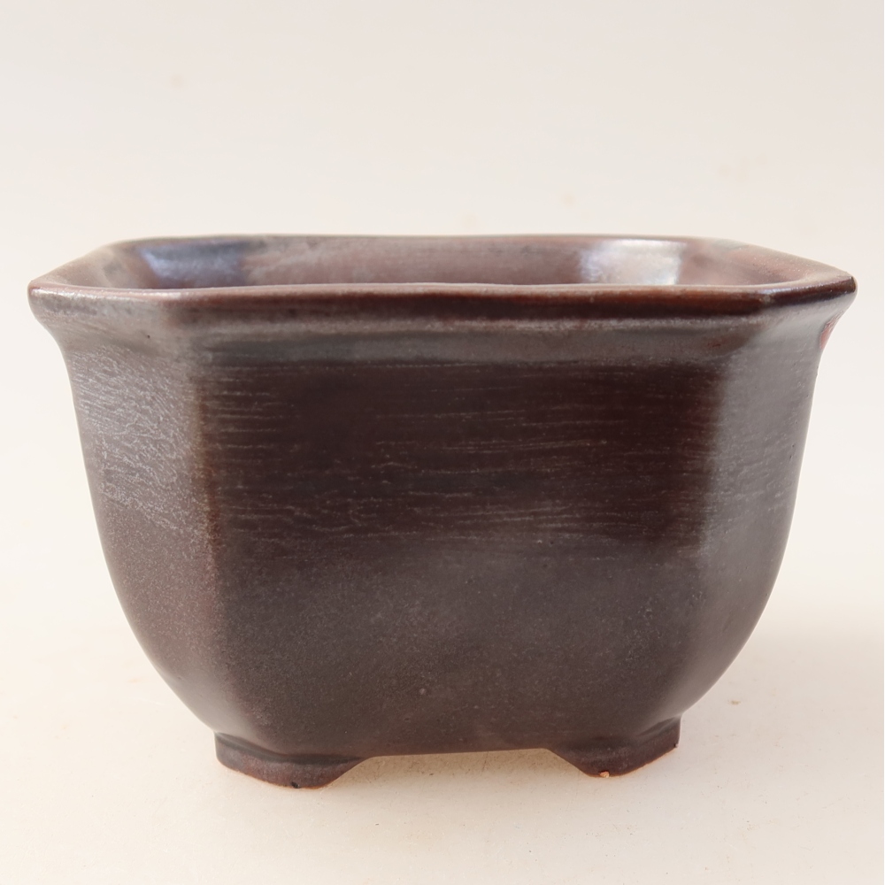 Keramik-Bonsai-Schale 10 x 10 x 6,5 cm, Farbe: braun