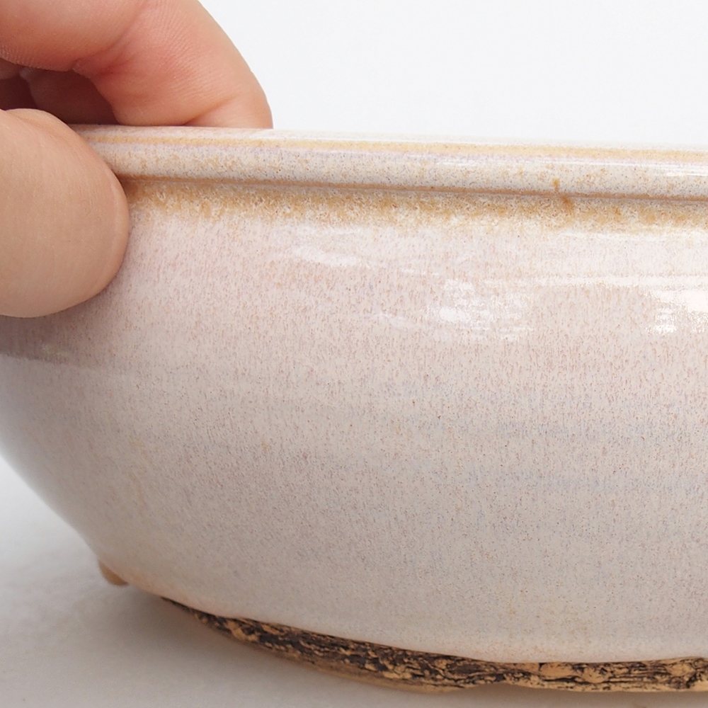 Bonsaischale aus Keramik 21,5 x 21,5 x 7,5 cm, Farbe beige