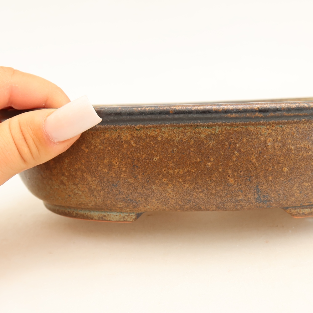Bonsaischale aus Keramik 22 x 17 x 5 cm, braun