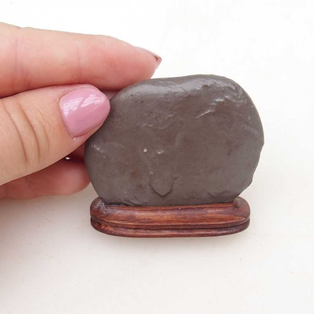 Suiseki - Stein mit DAI (Holzsockel)
