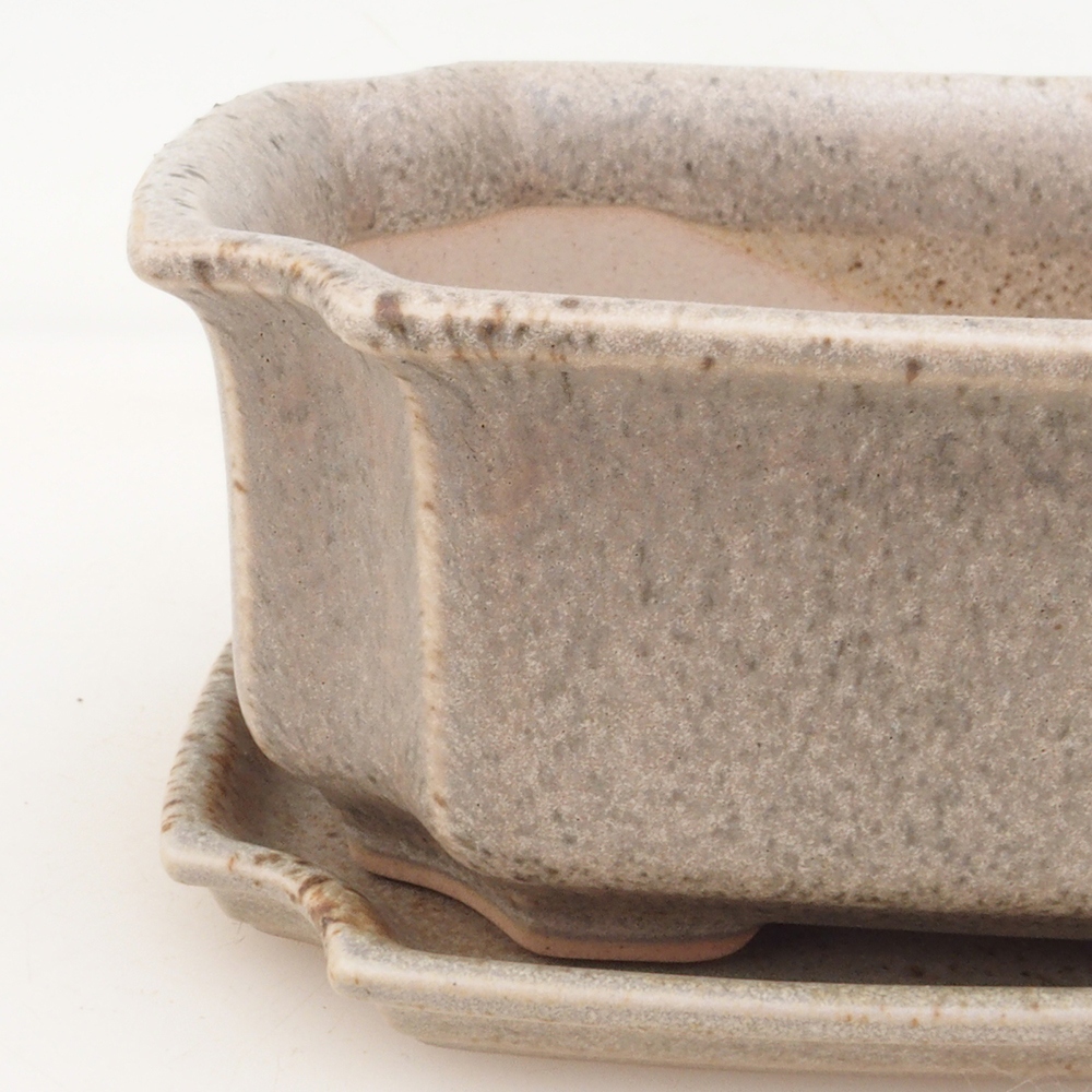 Bonsaischale + Untertasse H01 - beige