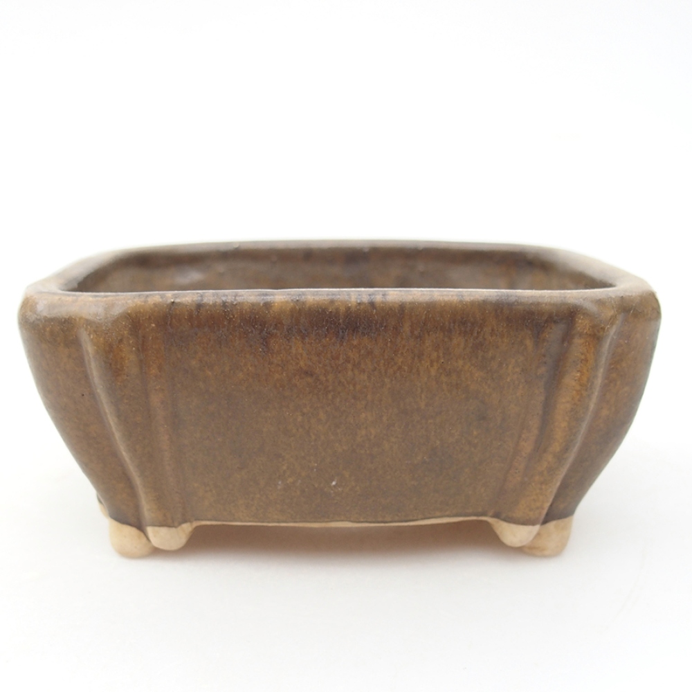 Bonsaischale aus Keramik 10,5 x 8,5 x 4 cm, braun