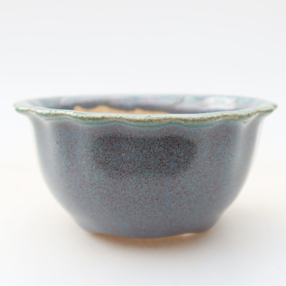 Keramik-Bonsai-Schale, 7 × 7 × 3,5 cm, Farbe: grau