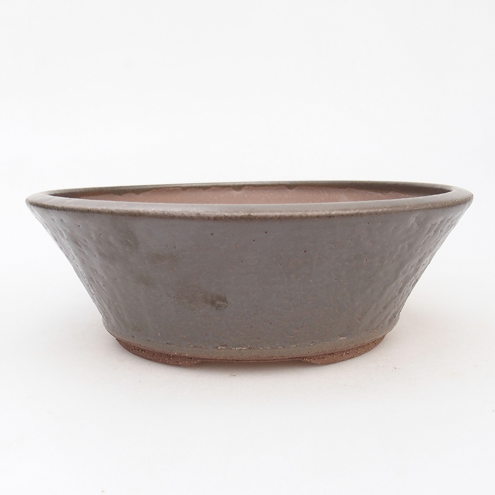 Bonsaischale aus Keramik 17,5 x 17,5 x 6 cm, metallfarben