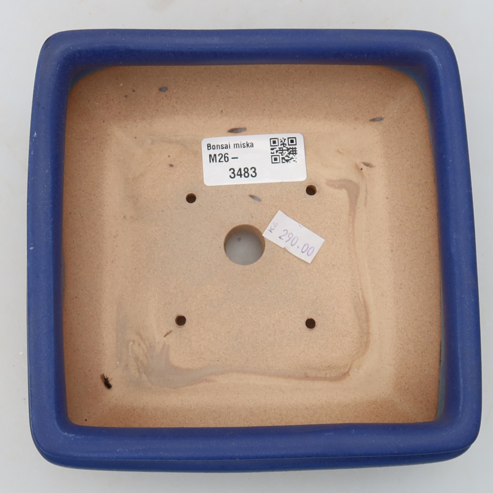 Bonsaischale aus Keramik 15,5 x 15,5 x 6 cm, Farbe blau