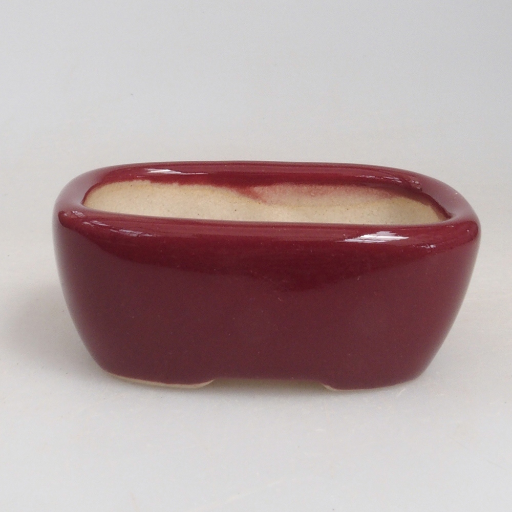Mini-Bonsaischale 5,5 x 4,5 x 2 cm, bordeauxrot