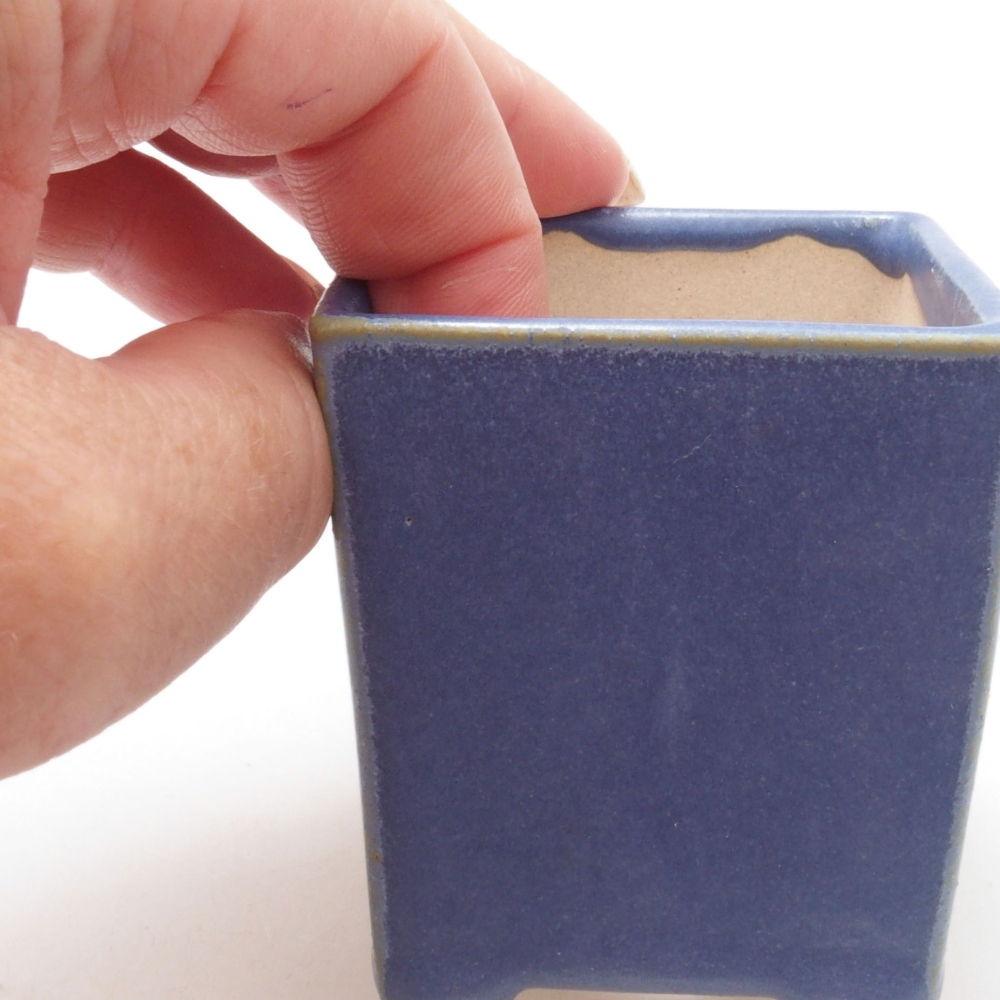 Mini-Bonsaischale 5,5 x 5,5 x 6,5 cm, Farbe blau