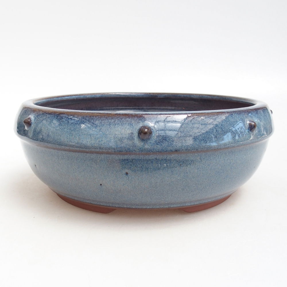 Bonsaischale aus Keramik 18,5 x 18,5 x 7 cm, Farbe blau