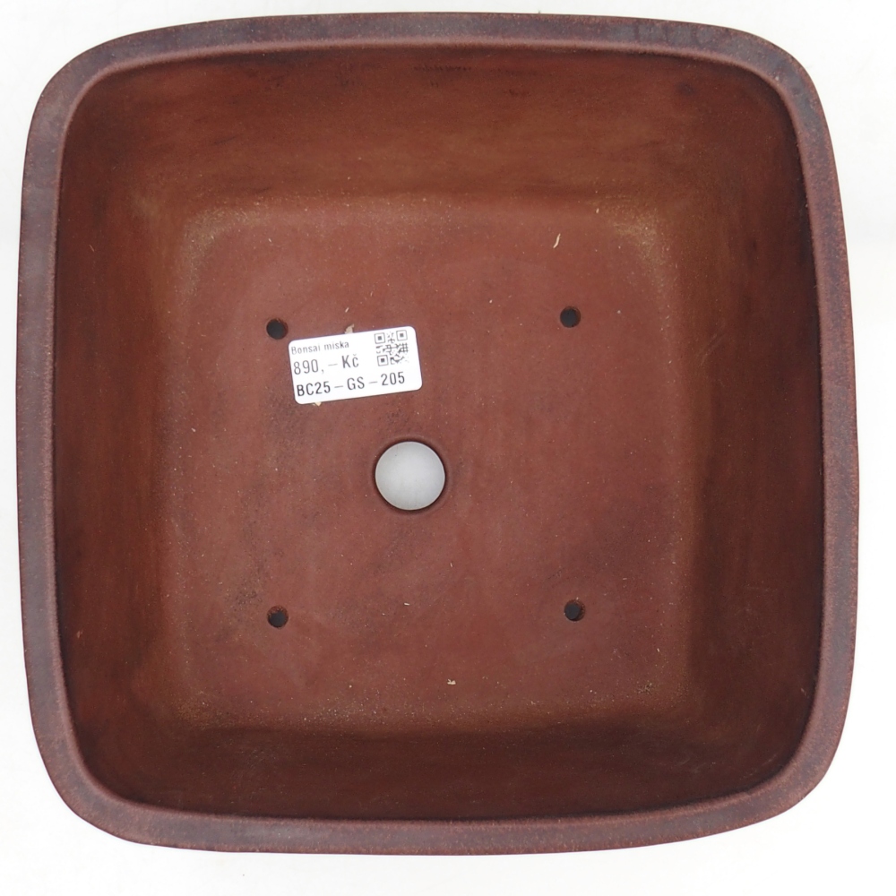 Bonsaischale aus Keramik 21 x 21 x 13 cm, braun