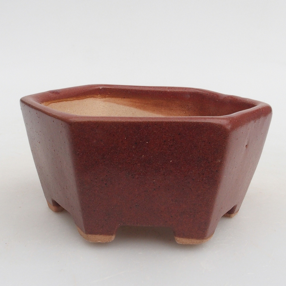 Bonsaischale aus Keramik 9,5 x 9 x 4,5 cm, braun