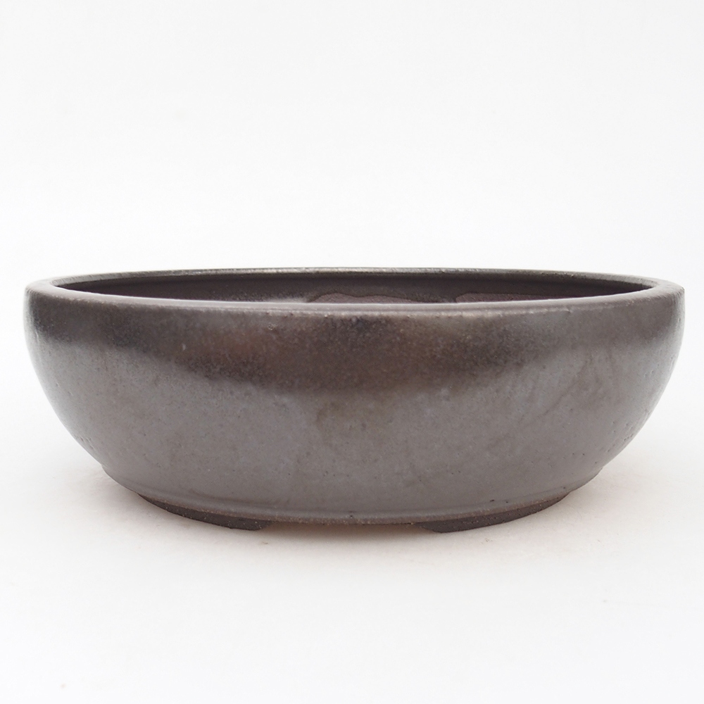 Bonsaischale aus Keramik 20 x 20 x 6,5 cm, metallfarben