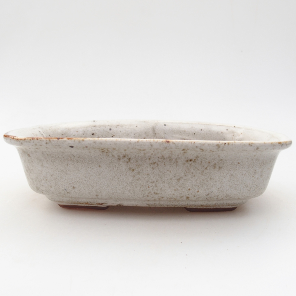 Bonsaischale aus Keramik 18,5 x 13,5 x 5 cm, Farbe weiß