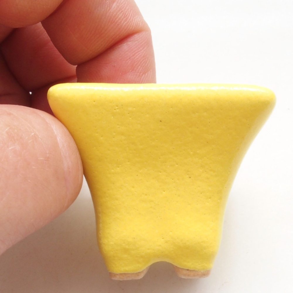 Bonsaischale aus Keramik 3,5 x 3,5 x 3 cm, gelb