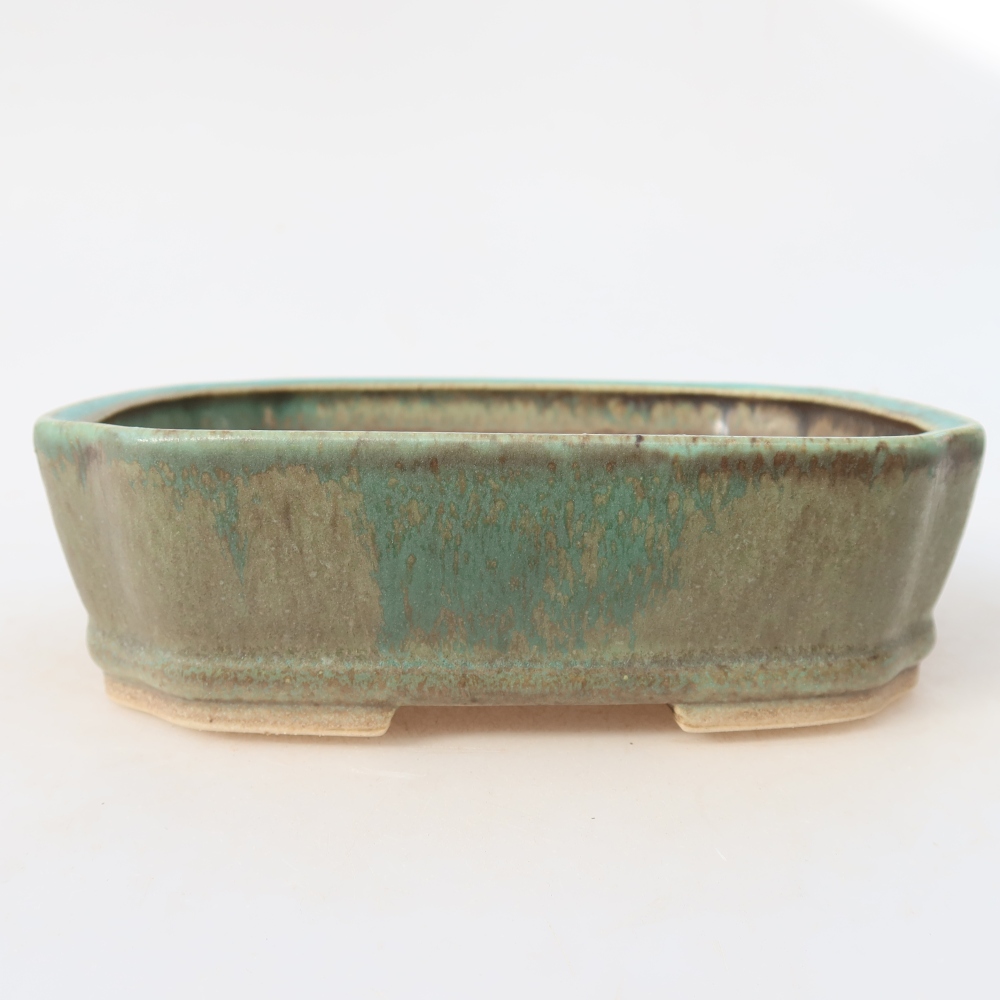 Bonsaischale aus Keramik 17,5 x 14,5 x 5 cm, grün