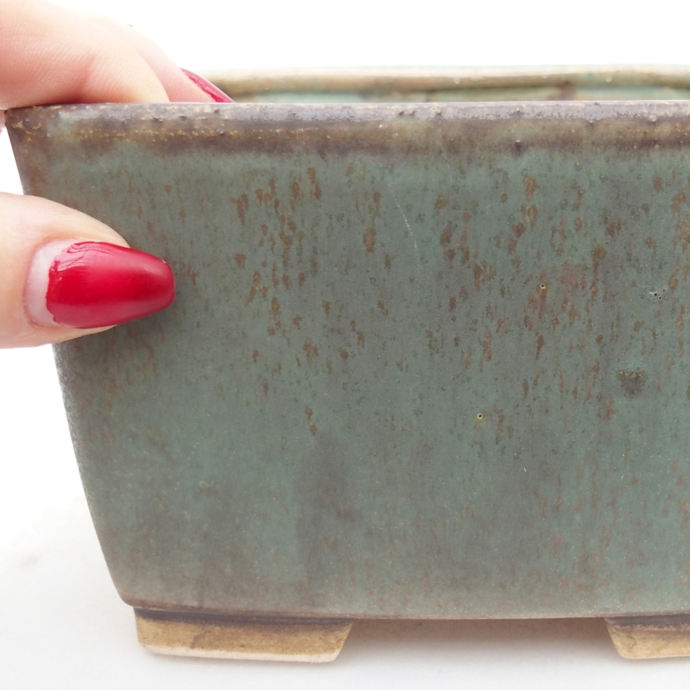 Bonsaischale aus Keramik 12,5 x 12,5 x 8 cm, grün