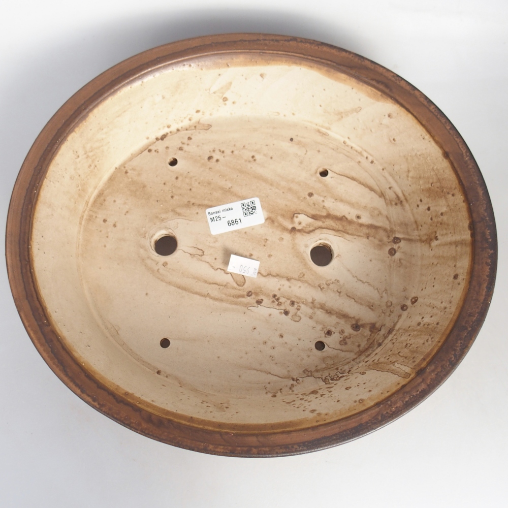 Bonsaischale aus Keramik 32 x 29 x 7 cm, braun