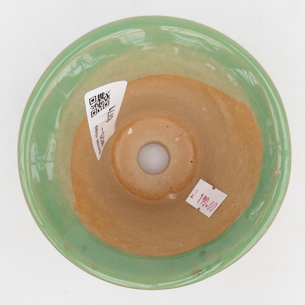 Bonsaischale aus Keramik 10,5 x 10,5 x 7 cm, grün