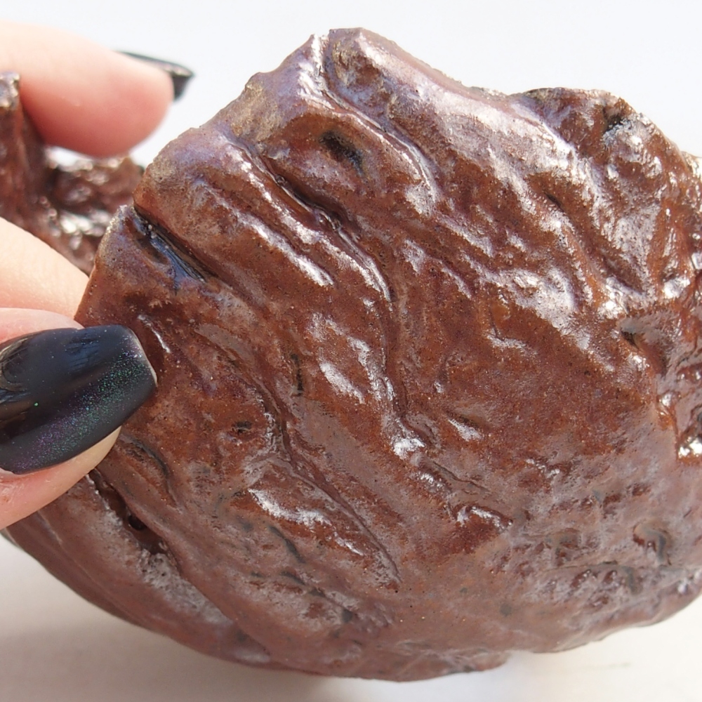 Keramische Muschel 10 x 10 x 7 cm , Farbe braun