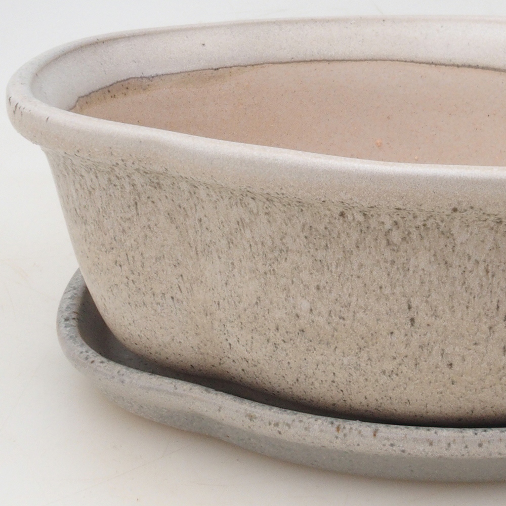 Bonsaischale + Untertasse H75 - beige