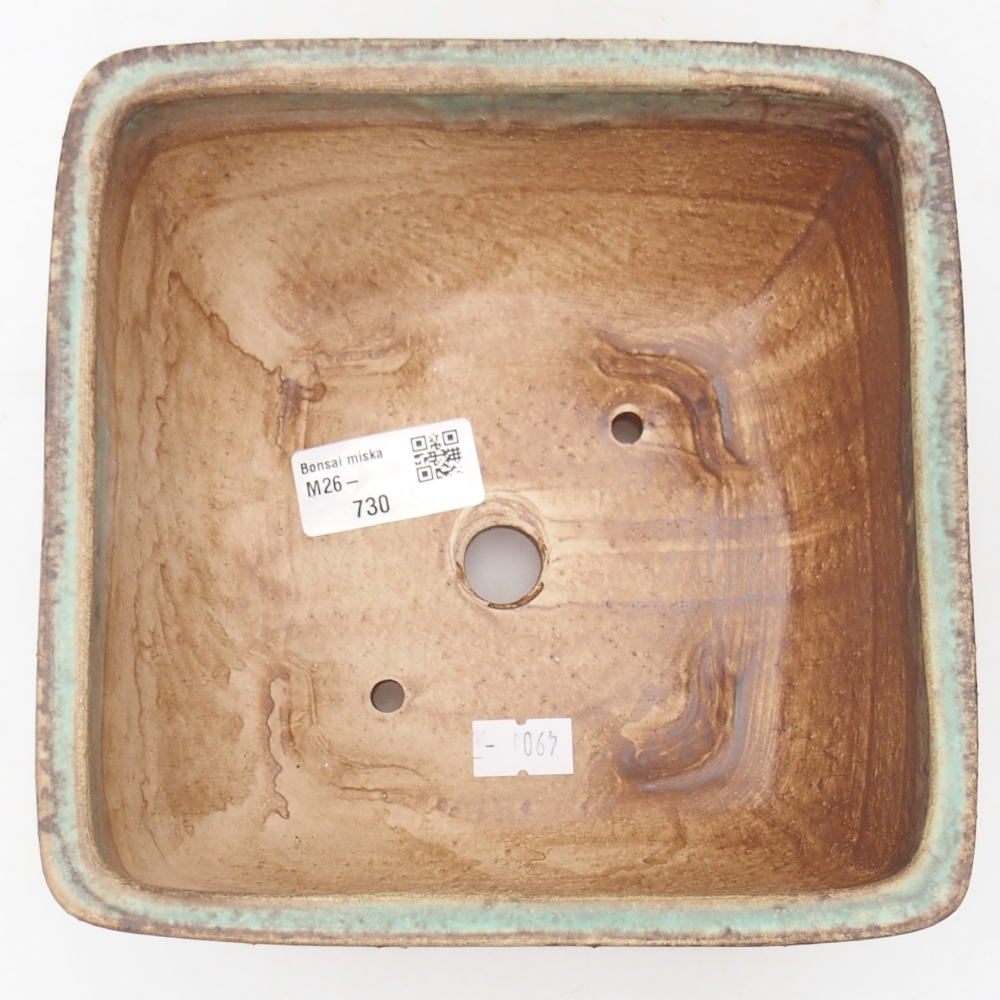 Bonsaischale aus Keramik 16 x 16 x 9,5 cm, grün