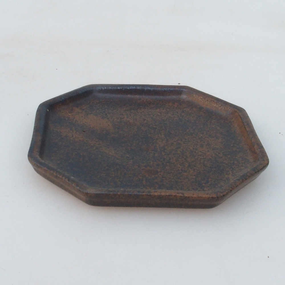 Keramikschale H13 -12 x 12 x 1 cm - braun