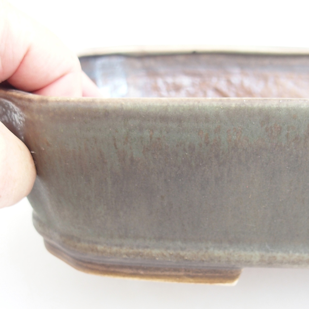 Bonsaischale aus Keramik 24 x 20,5 x 6 cm, grün