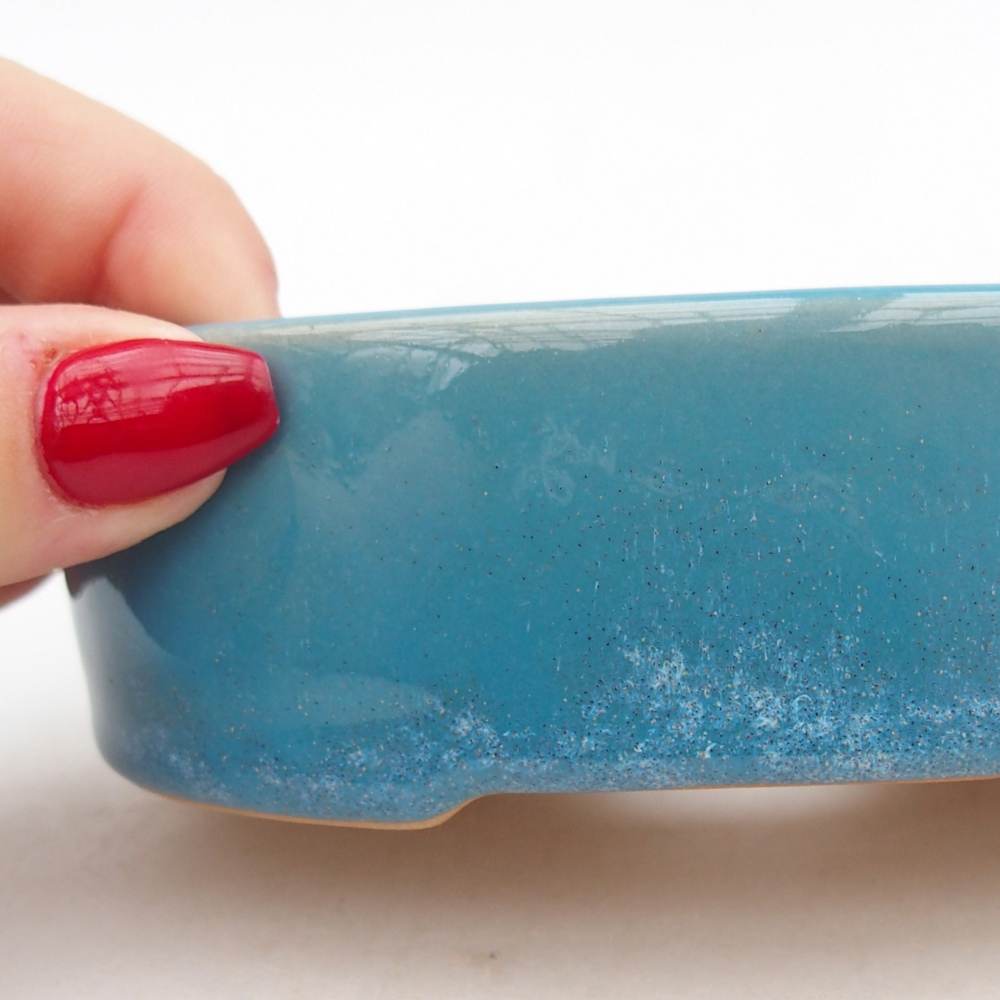 Bonsaischale aus Keramik 12,5 x 10 x 3,5 cm, Farbe blau