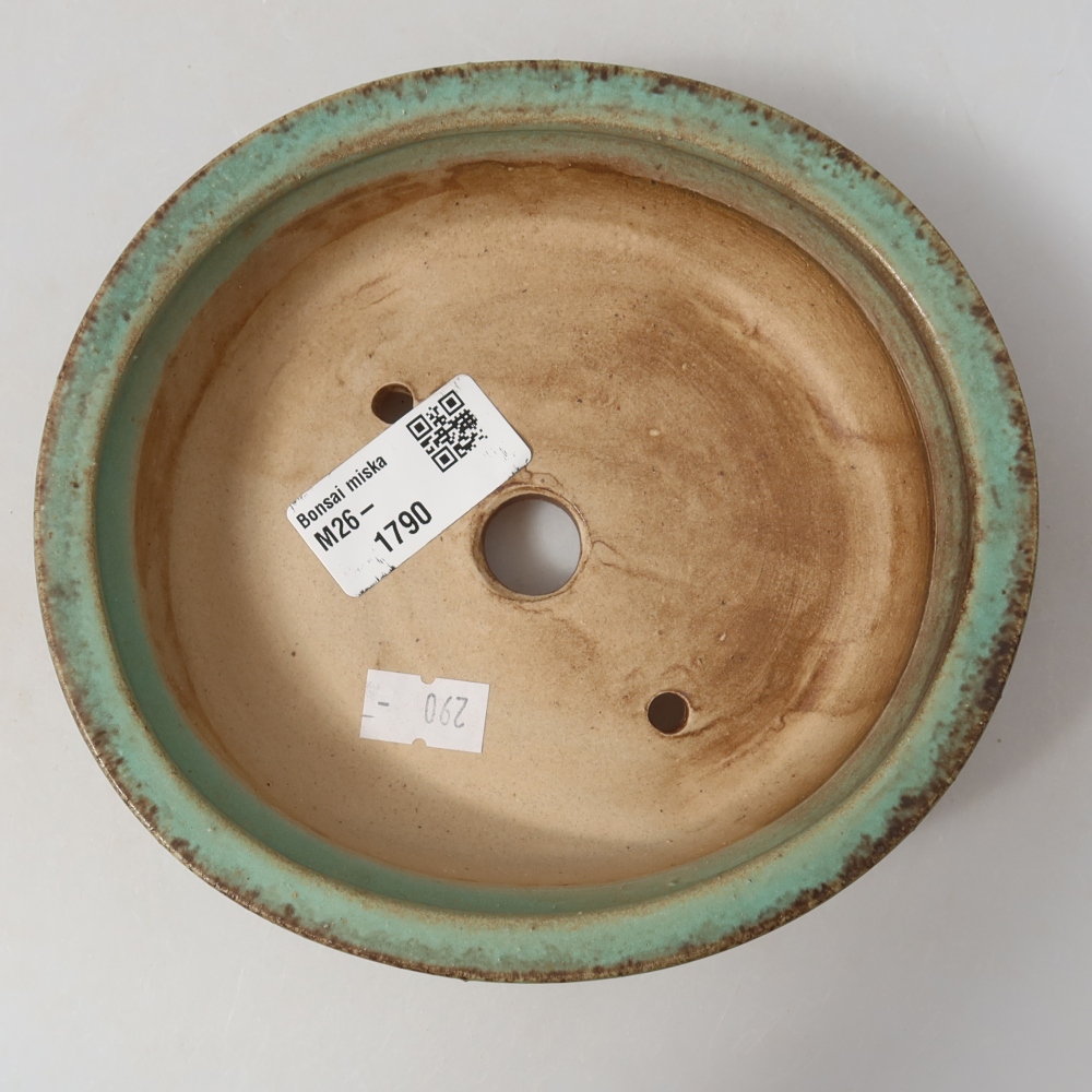 Keramik-Bonsai-Schale 15,5 x 14,5 x 4 cm, Farbe: grün
