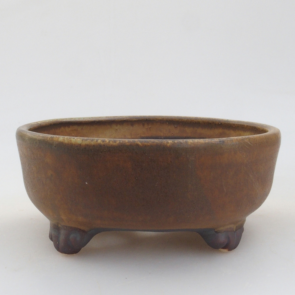 Bonsaischale aus Keramik 10 x 8,5 x 4 cm, braun