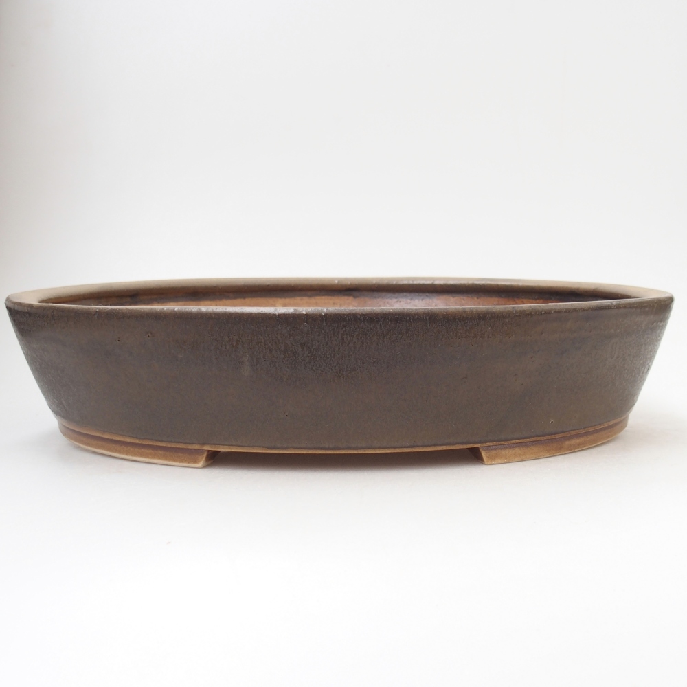 Bonsaischale aus Keramik 31,5 x 27,5 x 6 cm, braun