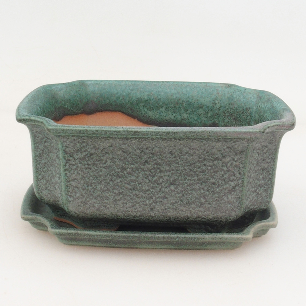 Bonsaischale + Untertasse H01 - grün