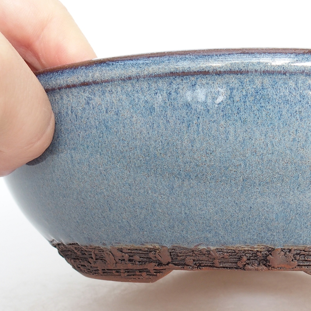 Bonsaischale aus Keramik 19,5 x 19,5 x 6 cm, Farbe blau