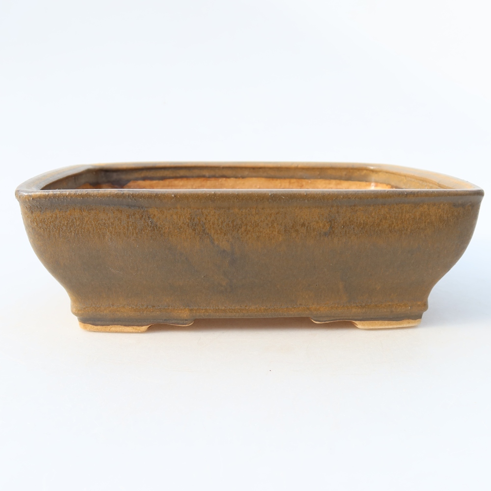 Keramik-Bonsai-Schale, 18,5 × 15,5 × 6 cm, Farbe: Braun