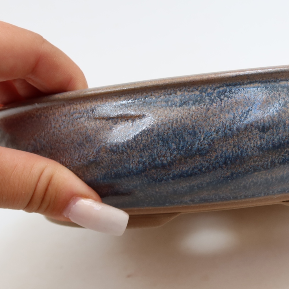 Keramik-Bonsai-Schale 22,5 x 22,5 x 5 cm, Farbe: Blau