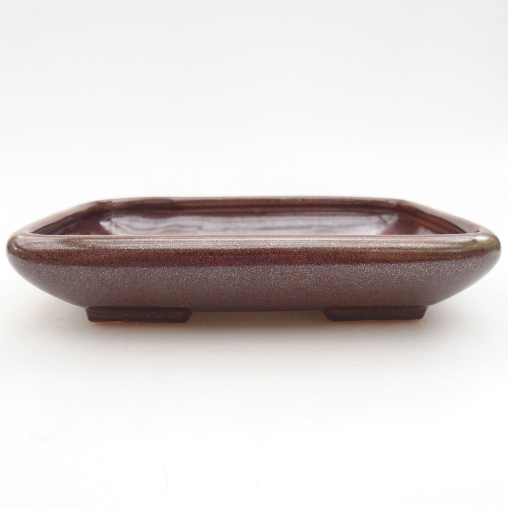 Bonsaischale aus Keramik 17 x 14 x 3,5 cm, braun