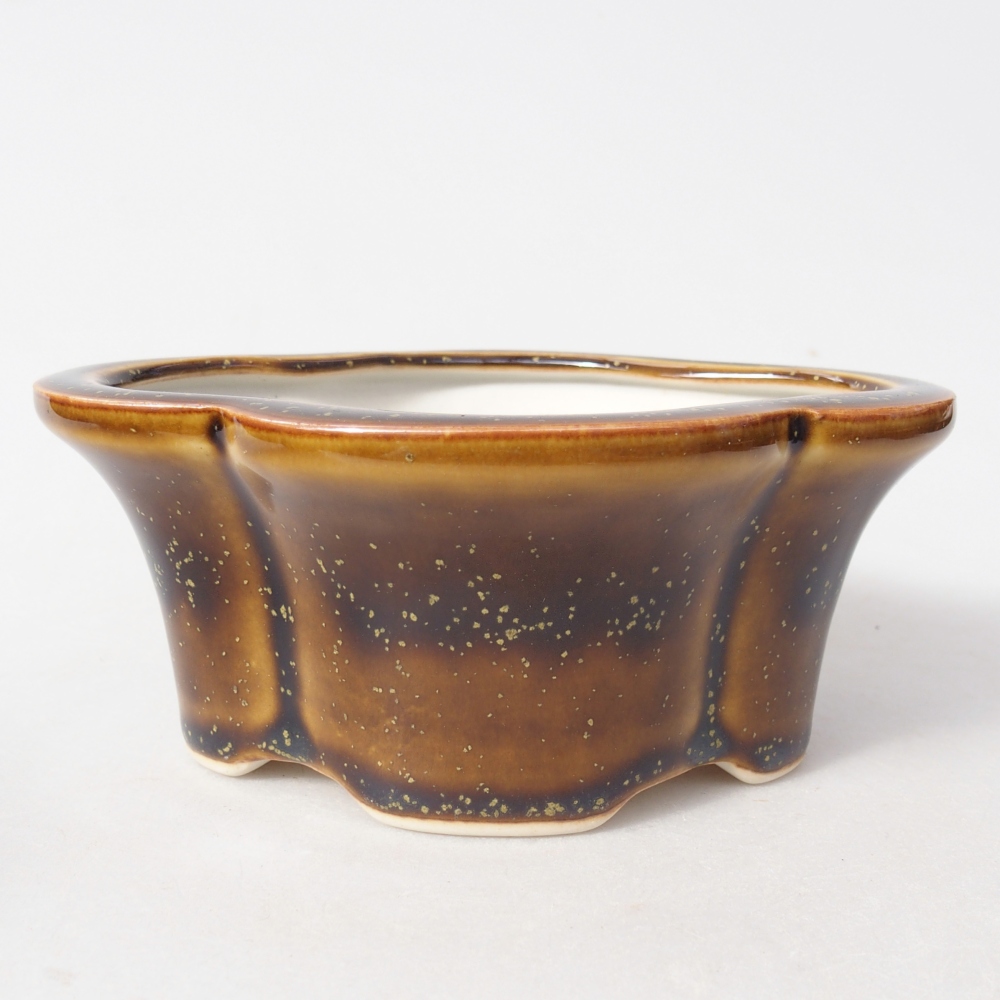 Bonsaischale aus Keramik 12,5 x 10 x 5,5 cm, gelb