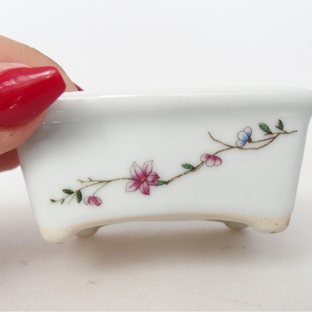 Mini-Bonsaischale 8 x 6,5 x 3,5 cm, weiß