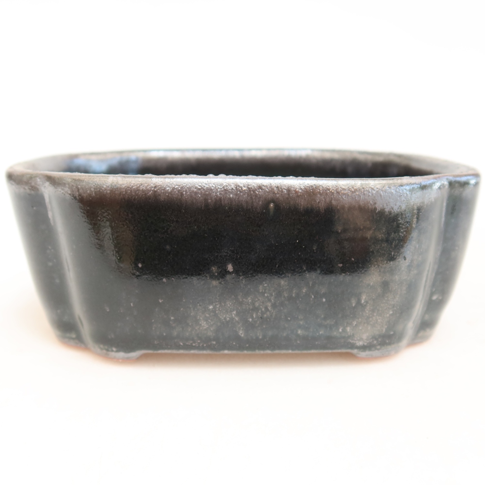 Keramik-Bonsai-Schale 12,5 x 10 x 4,5 cm, metallfarben